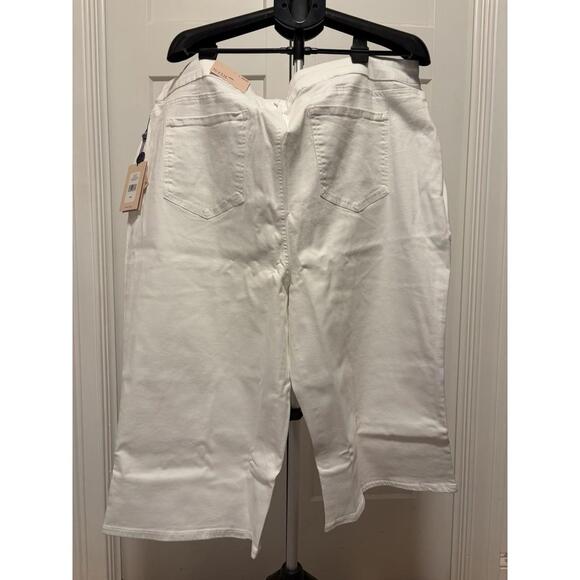 New NYDJ Wide Leg Denim Pedal Pusher Capri Pants Jeans Optic White Size 26W NWT - Picture 7 of 9